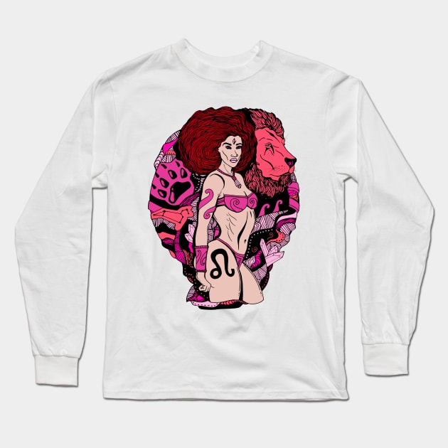 Leo Beauty - Pink Edition Long Sleeve T-Shirt by kenallouis